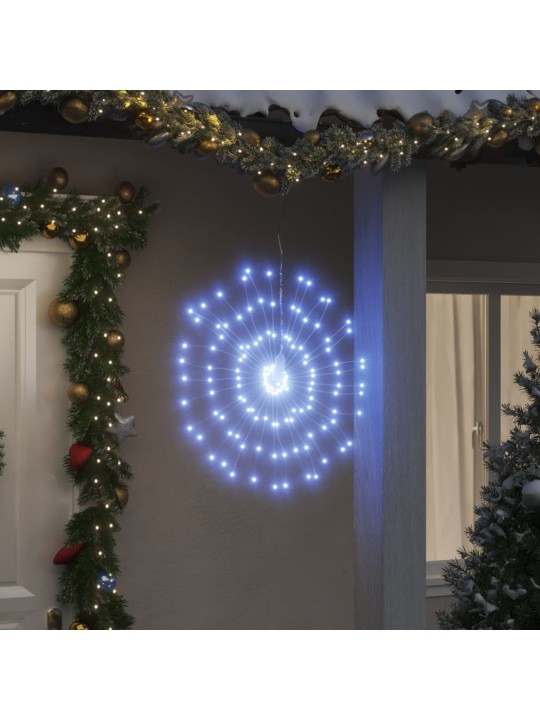 Vánoční hvězdicová světla 8ks 140 studeně bílých LED diod 17 cm