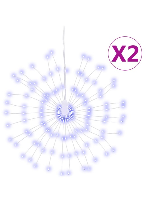 Vánoční hvězdicová světla 2 ks 140 modrých LED diod 17 cm