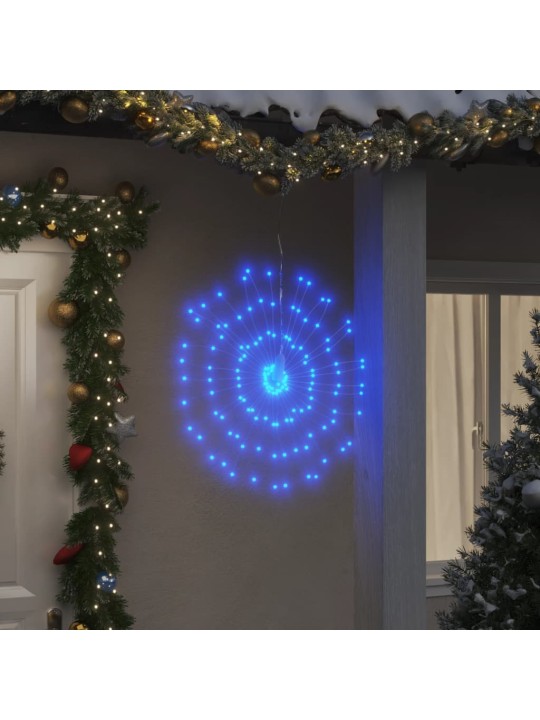 Vánoční hvězdicová světla 2 ks 140 modrých LED diod 17 cm