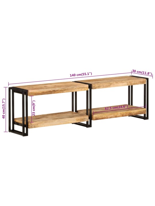 TV skříňka 140 x 30 x 40 cm masivní mangovníkové dřevo