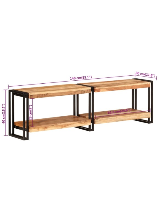 TV skříňka 140 x 30 x 40 cm masivní akáciové dřevo