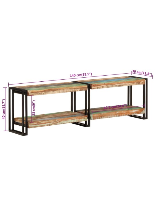 TV skříňka 140 x 30 x 40 cm masivní recyklované dřevo