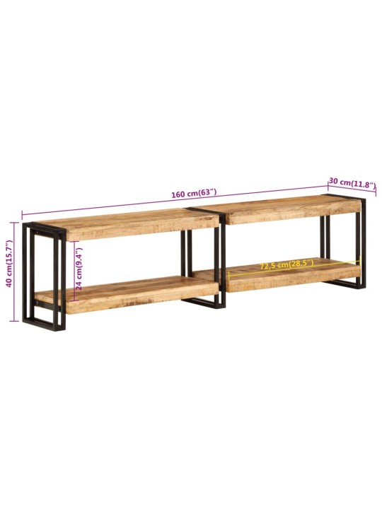TV skříňka 160 x 30 x 40 cm masivní mangovníkové dřevo