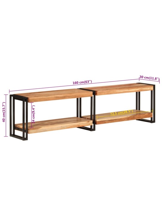 TV skříňka 160 x 30 x 40 cm masivní akáciové dřevo