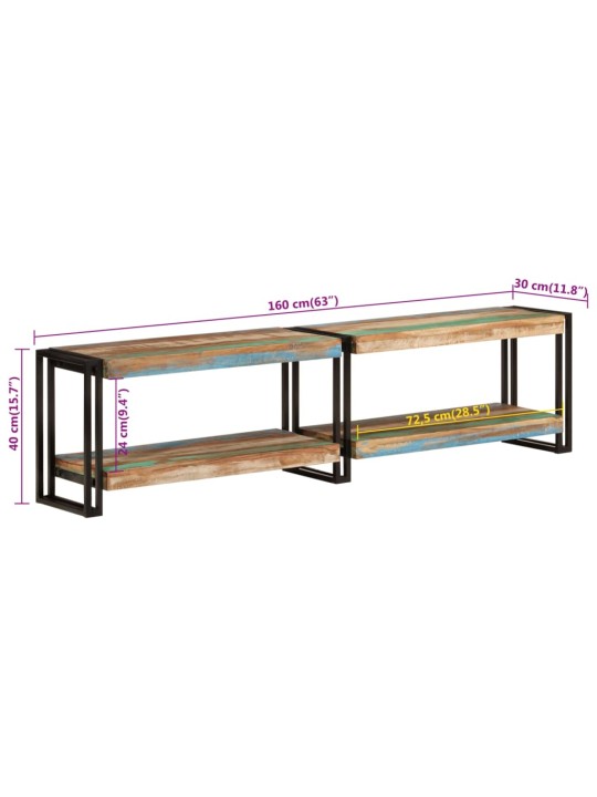 TV skříňka 160 x 30 x 40 cm masivní recyklované dřevo