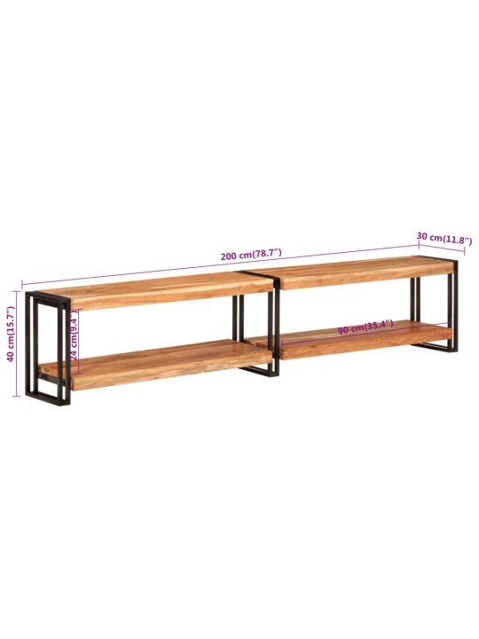 TV skříňka 200 x 30 x 40 cm masivní akáciové dřevo