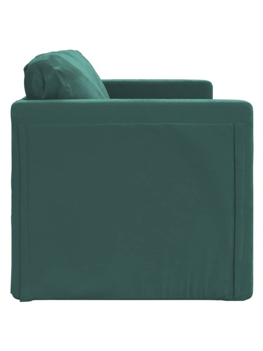Podlahová rozkládací pohovka 2 v 1 zelená 122x204x55 cm samet