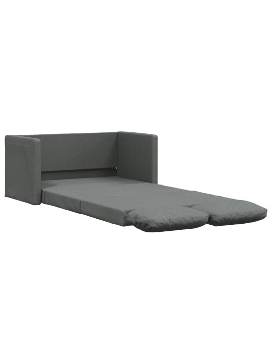 Podlahová rozkládací pohovka 2v1 tmavě šedá 112x174x55cm textil