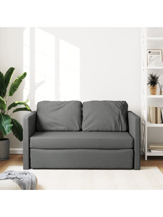 Podlahová rozkládací pohovka 2v1 tmavě šedá 112x174x55cm textil
