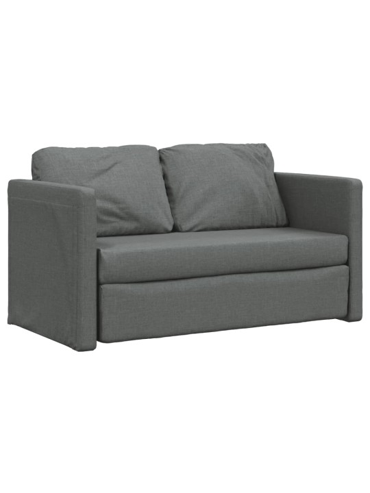 Podlahová rozkládací pohovka 2v1 tmavě šedá 112x174x55cm textil
