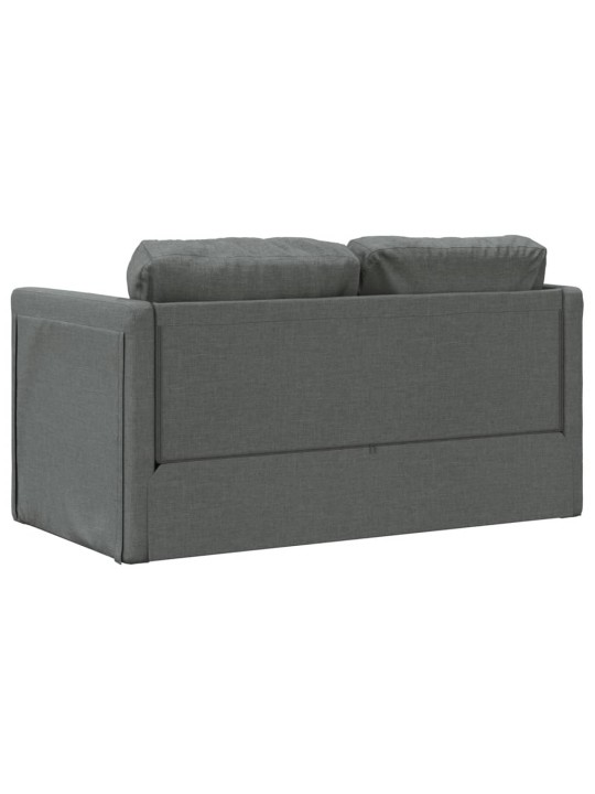 Podlahová rozkládací pohovka 2v1 tmavě šedá 112x174x55cm textil
