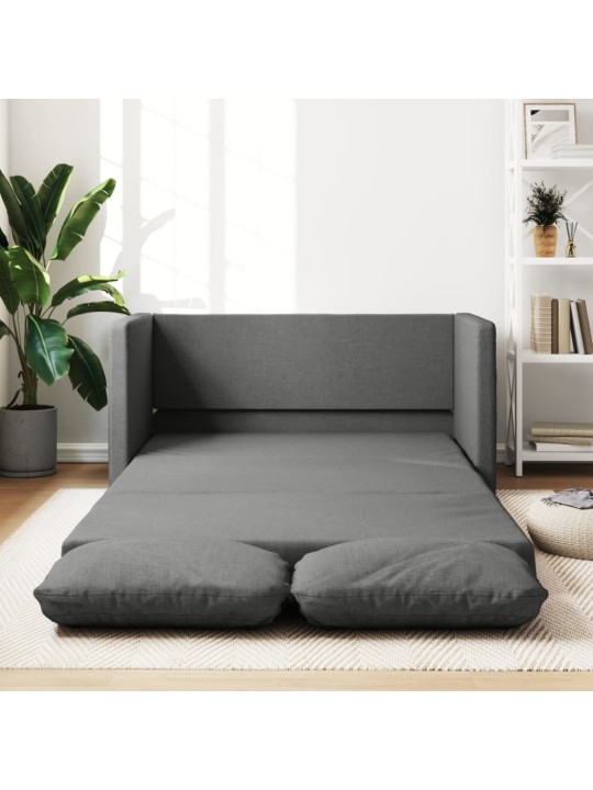 Podlahová rozkládací pohovka 2v1 tmavě šedá 112x174x55cm textil
