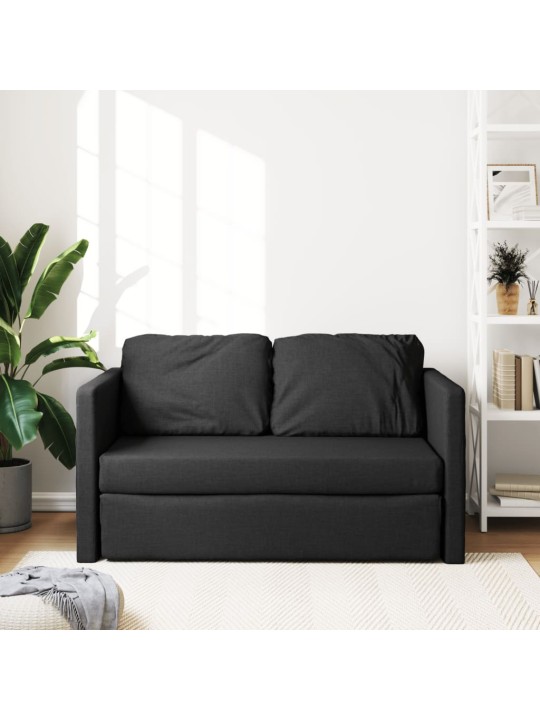 Podlahová rozkládací pohovka 2 v 1 černá 112x174x55 cm textil