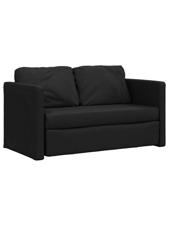 Podlahová rozkládací pohovka 2 v 1 černá 112x174x55 cm textil
