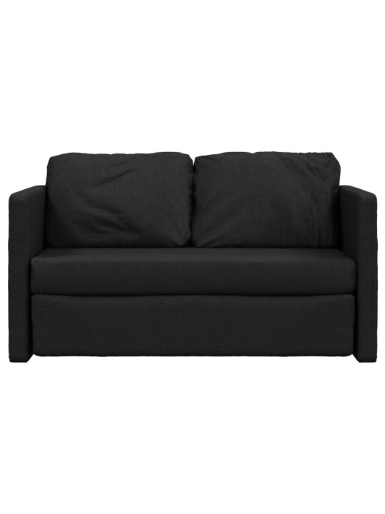 Podlahová rozkládací pohovka 2 v 1 černá 112x174x55 cm textil
