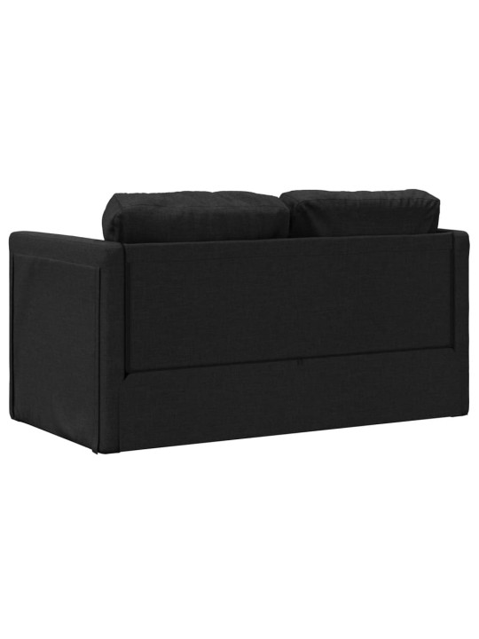 Podlahová rozkládací pohovka 2 v 1 černá 112x174x55 cm textil