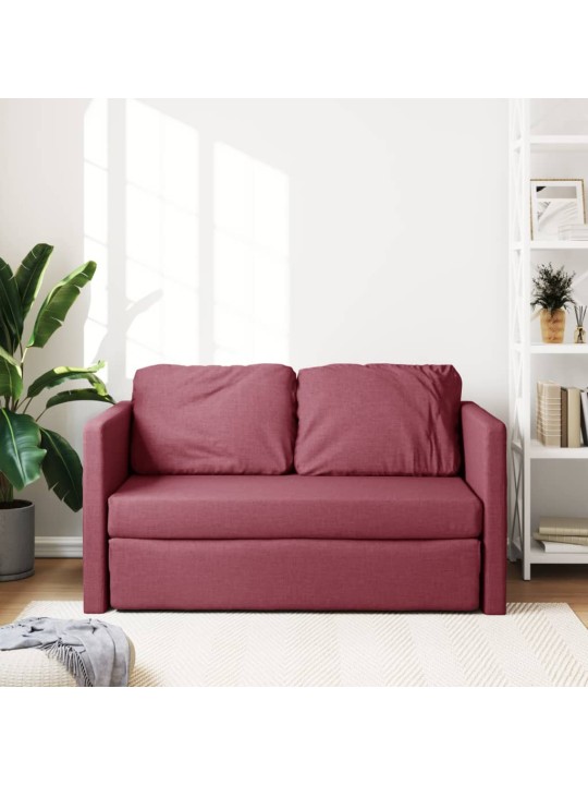 Podlahová rozkládací pohovka 2 v 1 vínová 112x174x55 cm textil