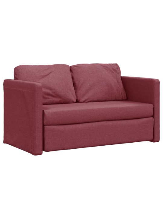 Podlahová rozkládací pohovka 2 v 1 vínová 112x174x55 cm textil