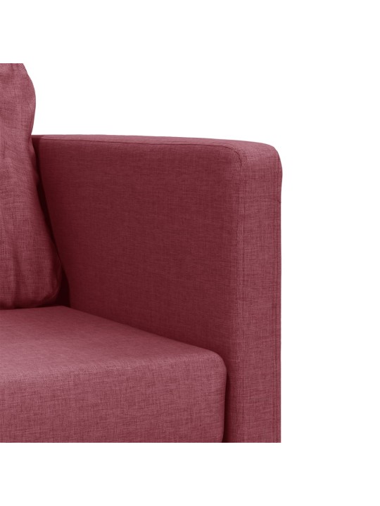 Podlahová rozkládací pohovka 2 v 1 vínová 112x174x55 cm textil