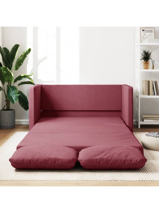 Podlahová rozkládací pohovka 2 v 1 vínová 112x174x55 cm textil