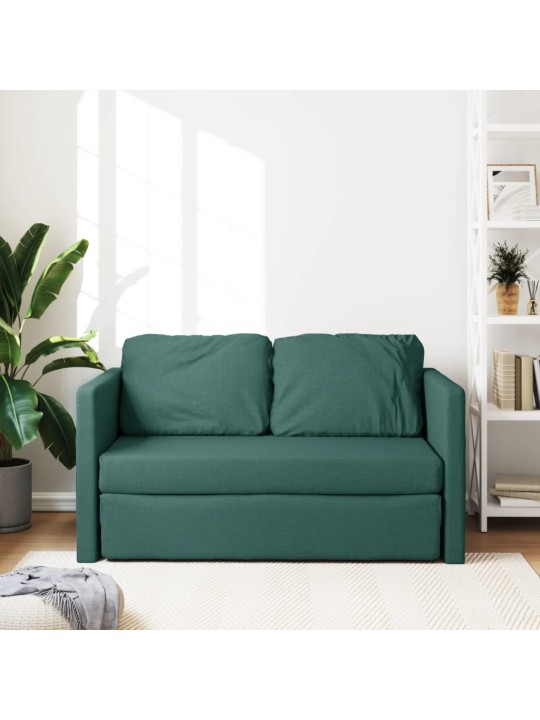 Podlahová rozkládací pohovka 2 v 1 zelená 112x174x55 cm textil