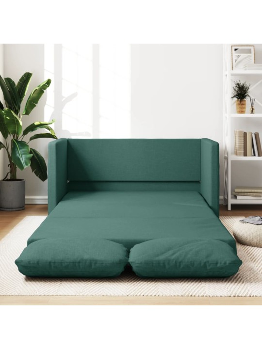 Podlahová rozkládací pohovka 2 v 1 zelená 112x174x55 cm textil