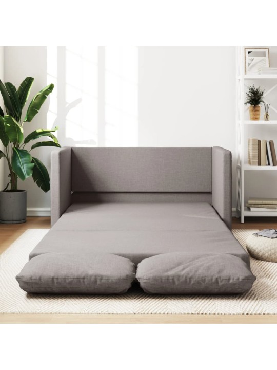 Podlahová rozkládací pohovka 2 v 1 taupe 112x174x55 cm textil