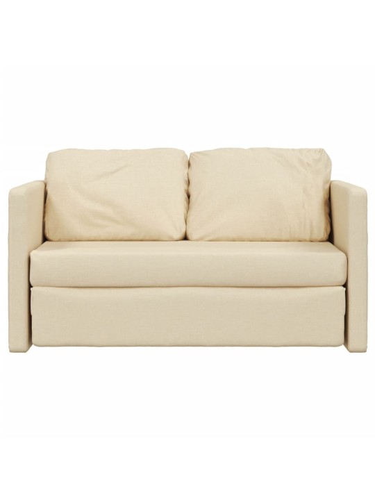 Podlahová rozkládací pohovka 2 v 1 krémová 112x174x55 cm textil