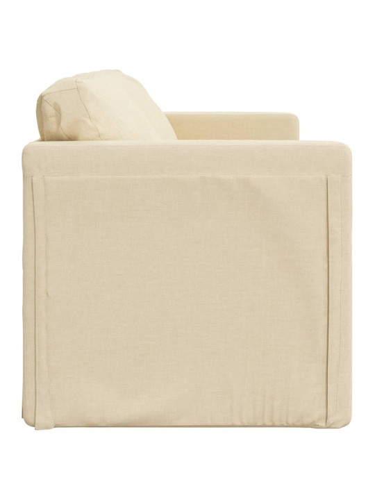 Podlahová rozkládací pohovka 2 v 1 krémová 112x174x55 cm textil