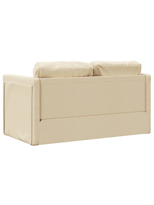 Podlahová rozkládací pohovka 2 v 1 krémová 112x174x55 cm textil