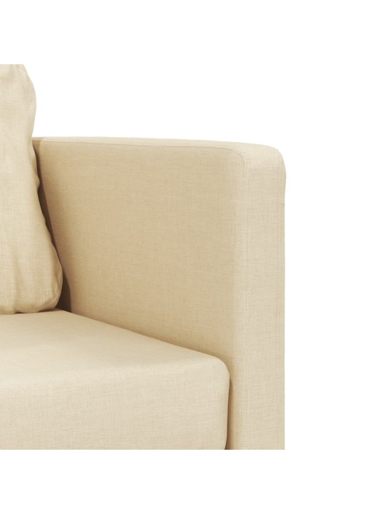 Podlahová rozkládací pohovka 2 v 1 krémová 112x174x55 cm textil