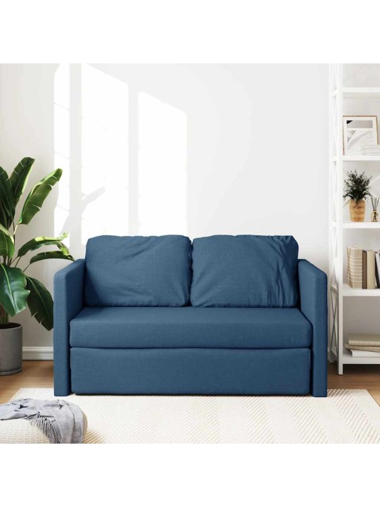 Podlahová rozkládací pohovka 2 v 1 modrá 112x174x55 cm textil