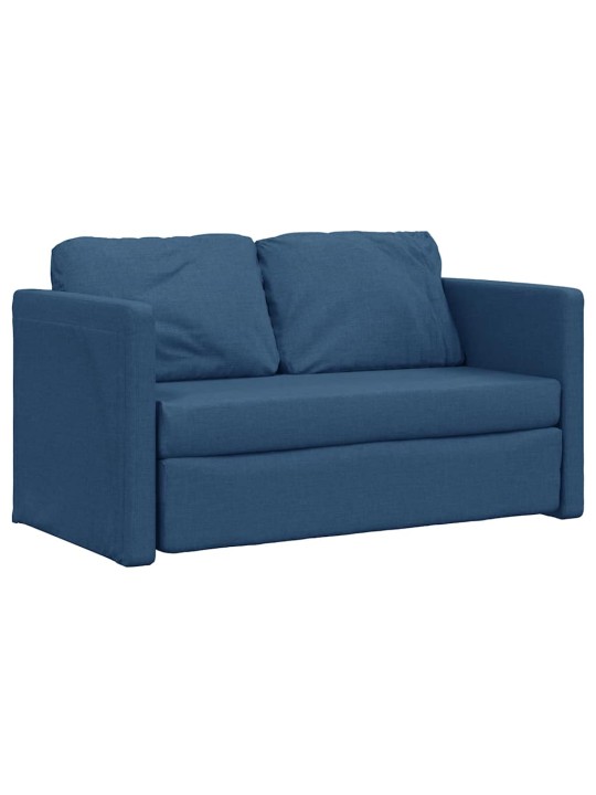Podlahová rozkládací pohovka 2 v 1 modrá 112x174x55 cm textil