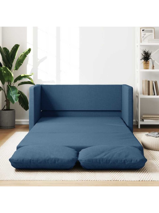 Podlahová rozkládací pohovka 2 v 1 modrá 112x174x55 cm textil