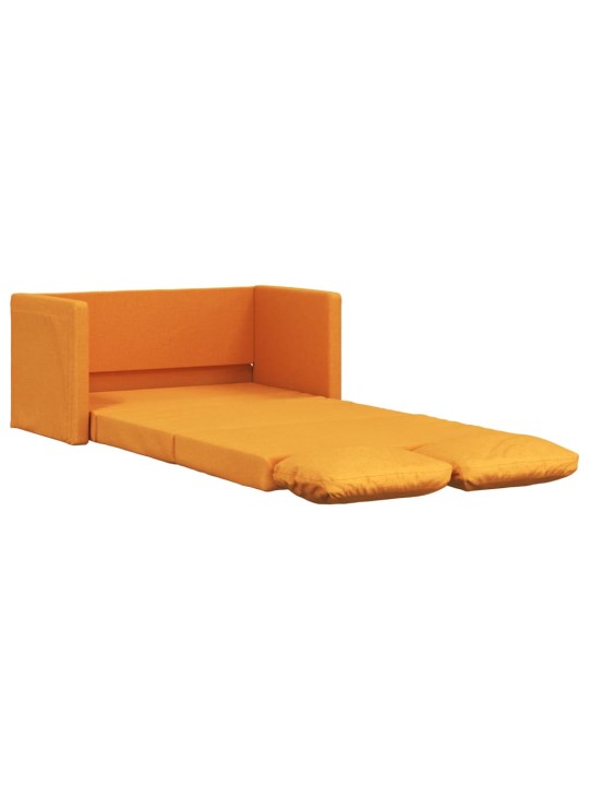 Podlahová rozkládací pohovka 2 v 1 žlutá 112x174x55 cm textil