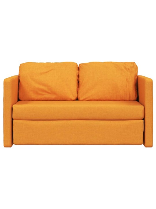 Podlahová rozkládací pohovka 2 v 1 žlutá 112x174x55 cm textil