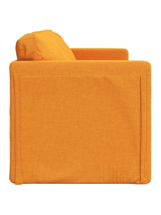 Podlahová rozkládací pohovka 2 v 1 žlutá 112x174x55 cm textil