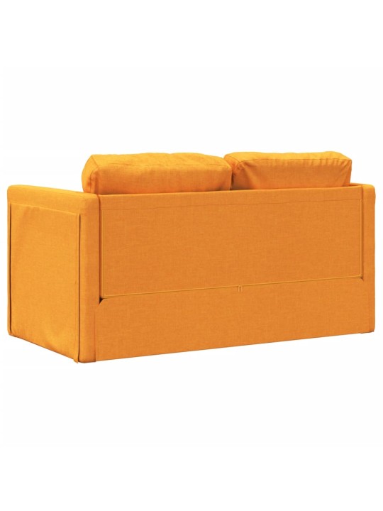 Podlahová rozkládací pohovka 2 v 1 žlutá 112x174x55 cm textil
