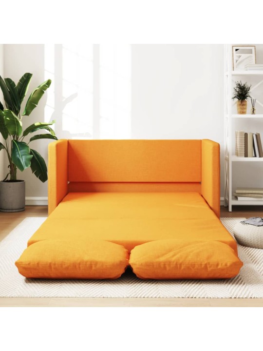 Podlahová rozkládací pohovka 2 v 1 žlutá 112x174x55 cm textil