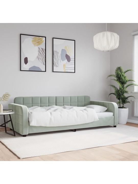 Válenda světle šedá 90 x 190 cm samet