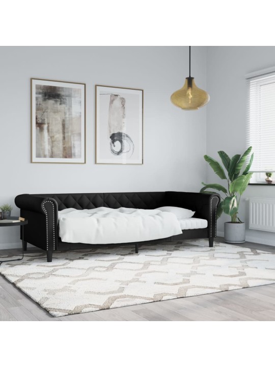Válenda černá 80 x 200 cm umělá kůže
