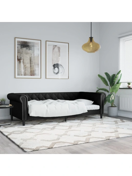 Válenda černá 80 x 200 cm umělá kůže