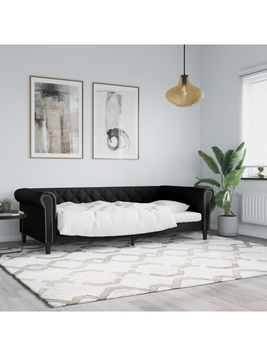 Válenda černá 90 x 200 cm umělá kůže