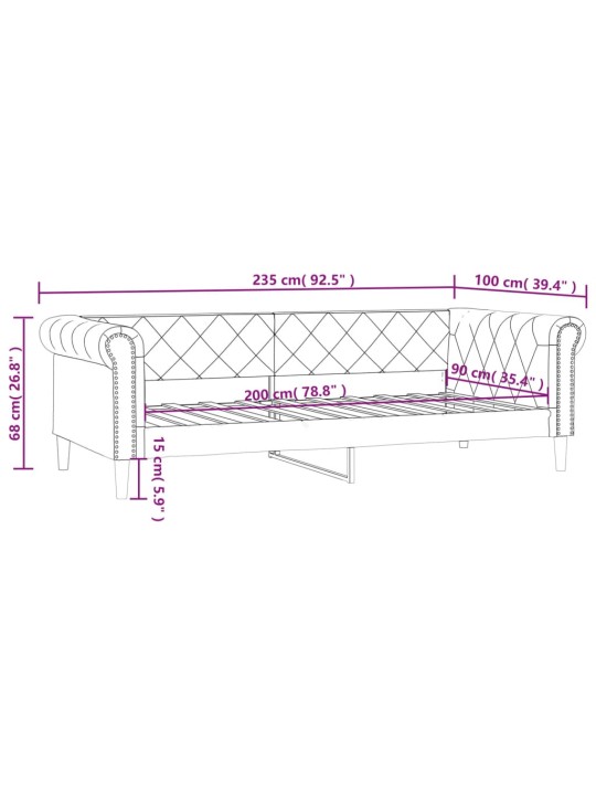 Válenda bílá 90 x 200 cm umělá kůže