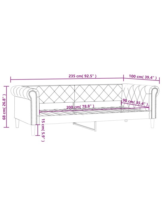 Válenda krémová 90 x 200 cm umělá kůže