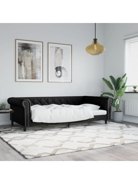 Válenda černá 100 x 200 cm umělá kůže