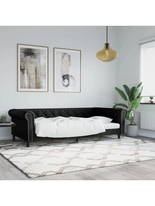 Válenda černá 100 x 200 cm umělá kůže