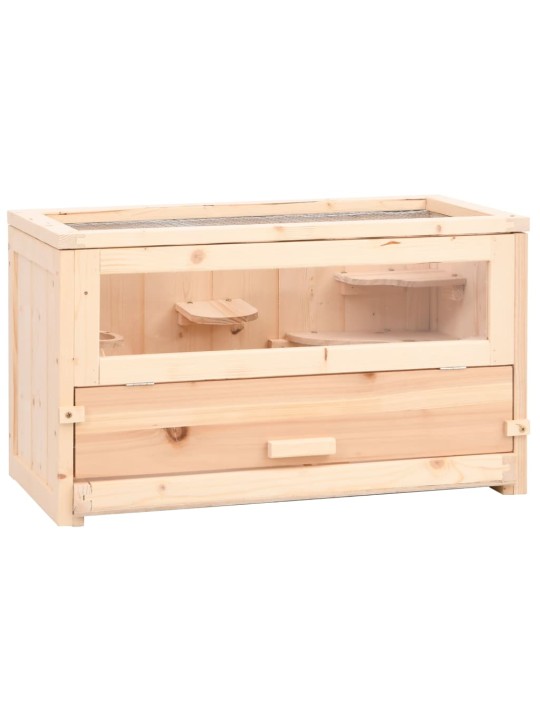 Klec pro křečky 60 x 30 x 35 cm masivní jedlové dřevo