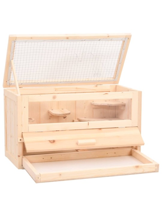 Klec pro křečky 60 x 30 x 35 cm masivní jedlové dřevo