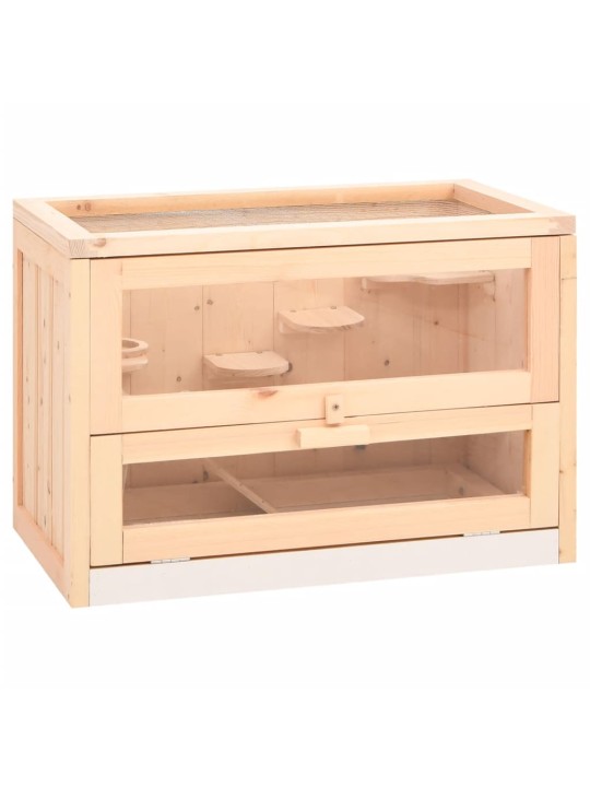 Klec pro křečky 60 x 35,5 x 42 cm masivní jedlové dřevo